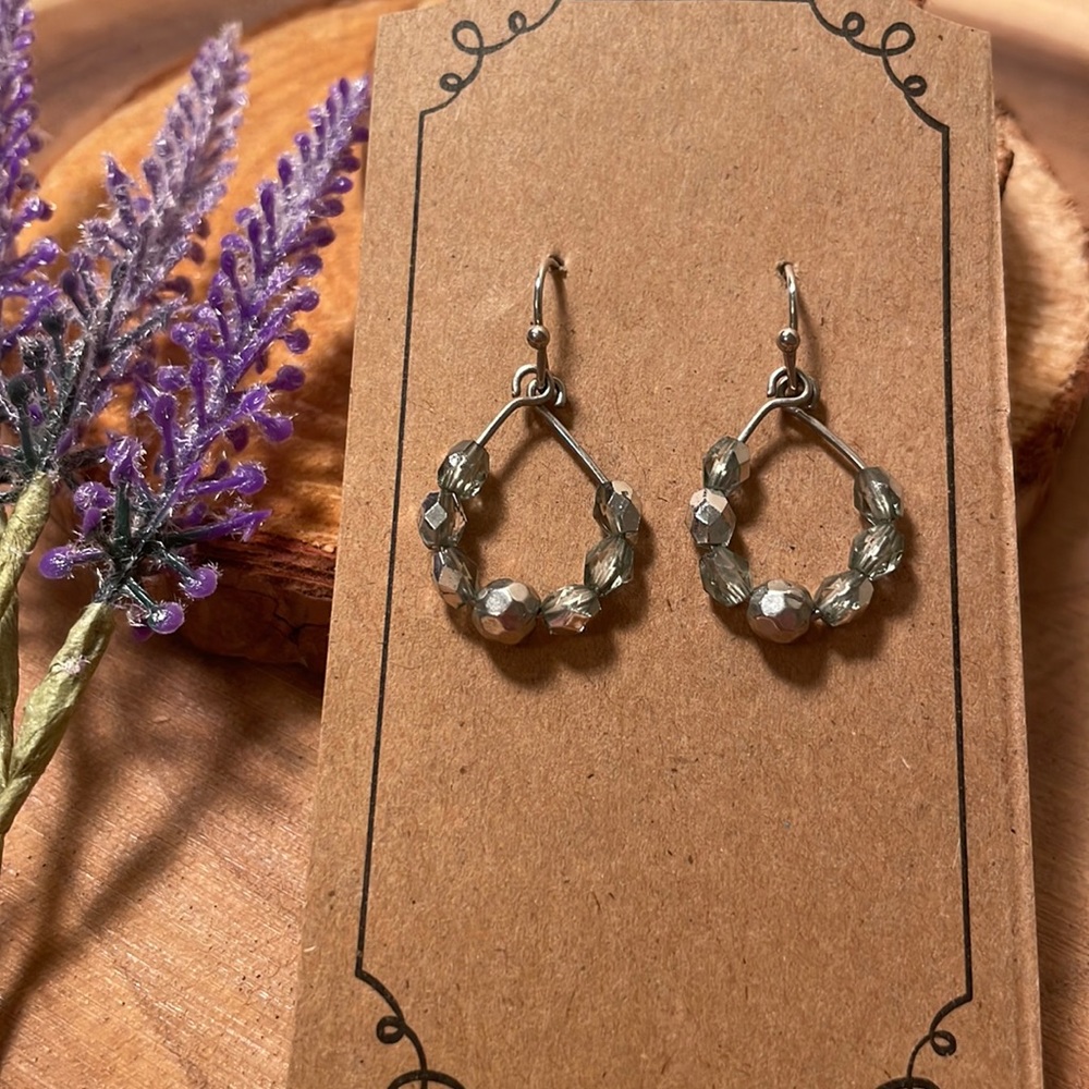 Beaded and silver hoop earrings